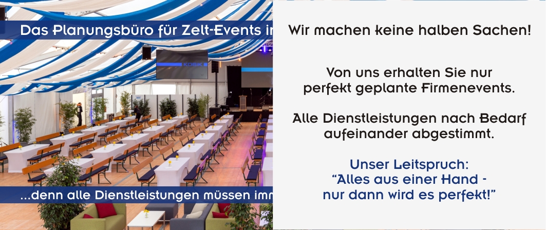 Zeltverleih + Catering Niederbayern, Oberbayern, Schwaben, Oberpfalz, Franken