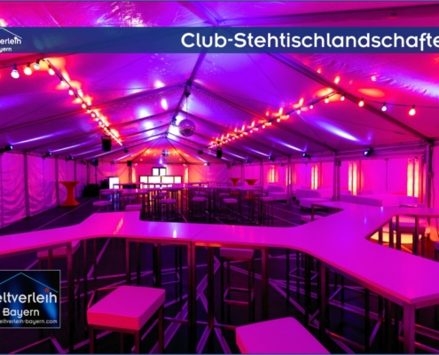 Das individuell gestaltete 70er-Jahre Discozelt war das Highlight nach dem offiziellen Betriebsfest der Firma Haas Fertigbau.