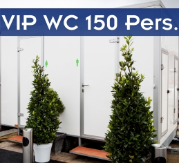 Exklusiver VIP-Toilettenanhänger in Clean-White-Optik für Firmen-Events bis 150 Personen in Bayern